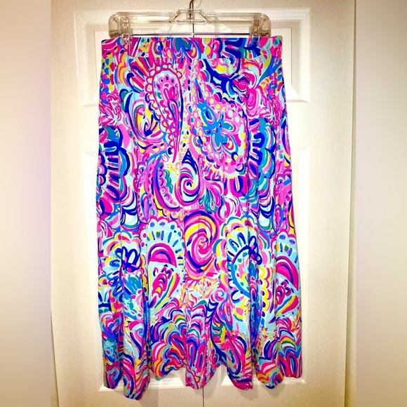 Lilly Pulitzer Dresses & Skirts - Lilly Pulitzer Shia Midi Skirt Resort Psychadelic Sunshine Coastal Paisley Sz L